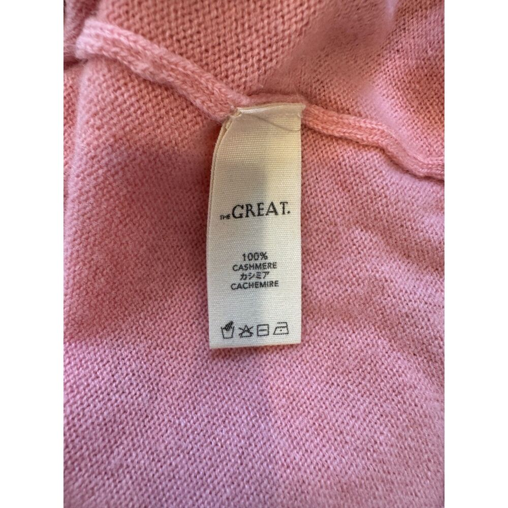 The Great The College Cardigan Petal Pink 100% Cashmere Small Oversized Boxy - Picture 6 of 7